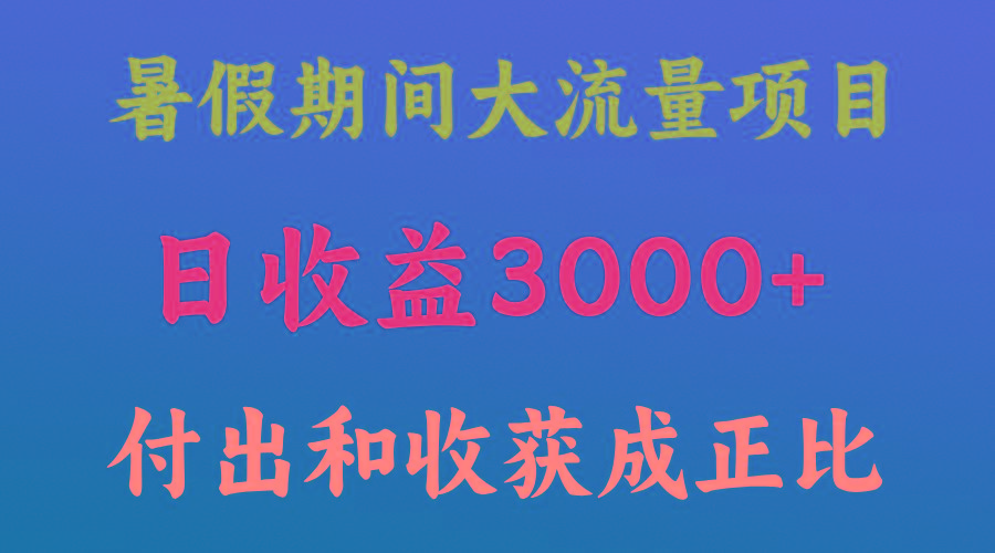 一天收益3000+，暑假期间， 这个项目才是真火-一新网创