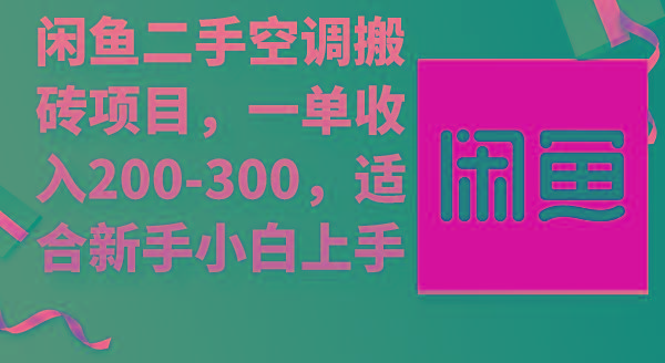 (9539期)闲鱼二手空调搬砖项目，一单收入200-300，适合新手小白上手-一新网创