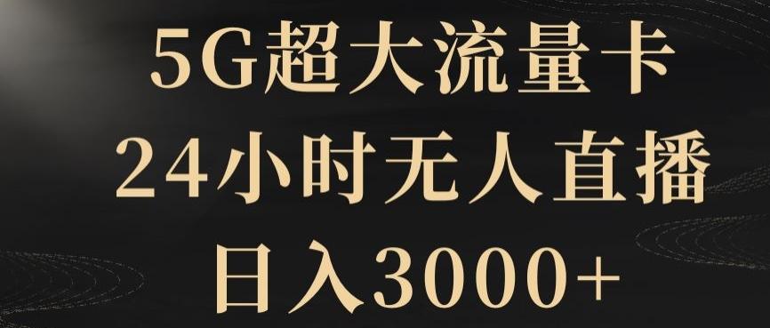 5G超大流量卡，24小时无人直播，日入3000+【揭秘】-一新网创