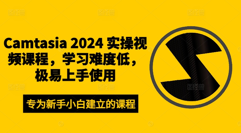 Camtasia 2024 实操视频课程，学习难度低，极易上手使用-一新网创
