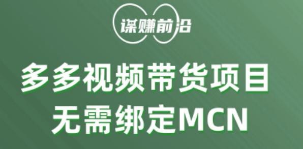 多多视频带货个人版 ，无需绑定mcn，简单操作月入3000+-一新网创