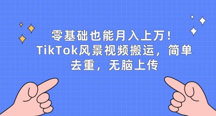 零基础也能月入上w，TikTok风景视频搬运，简单去重，无脑上传【揭秘】-一新网创