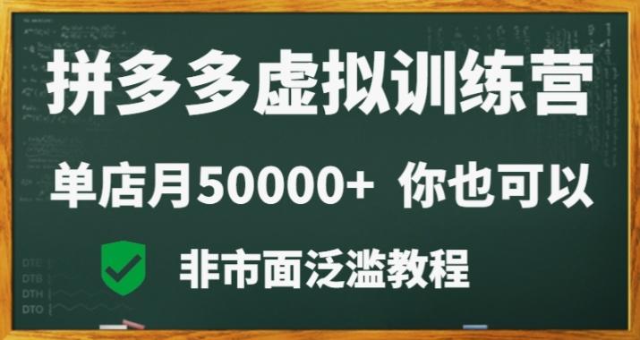 拼多多虚拟电商训练营月入30000+你也行，暴利稳定长久，副业首选-一新网创