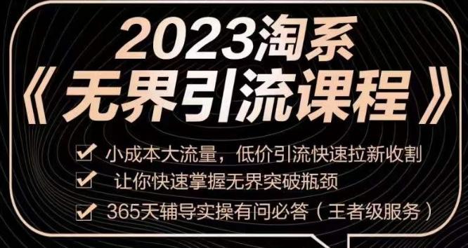 2023淘系无界引流实操课程，​小成本大流量，低价引流快速拉新收割，让你快速掌握无界突破瓶颈-一新网创