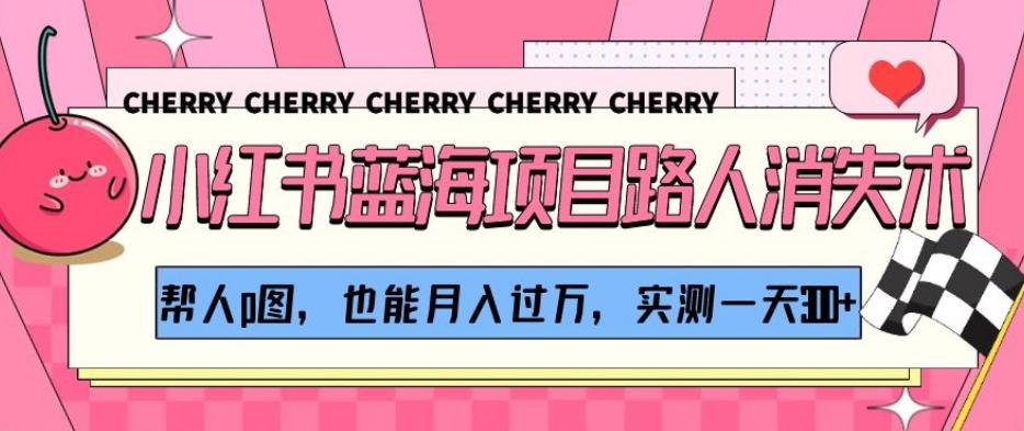 小红书蓝海项目路人消失术，帮人p图，也能月入过万，实测一天300+【揭秘】-一新网创