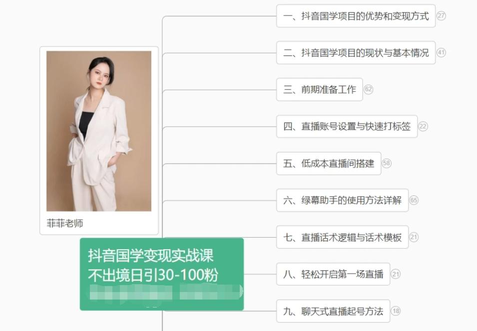 抖音国学变现项目：不出境日引30-100粉实战课程-一新网创