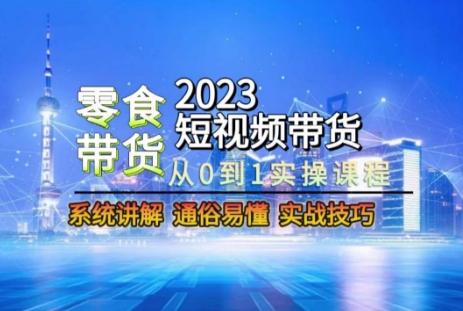 2023短视频带货-零食赛道，从0-1实操课程，系统讲解实战技巧-一新网创