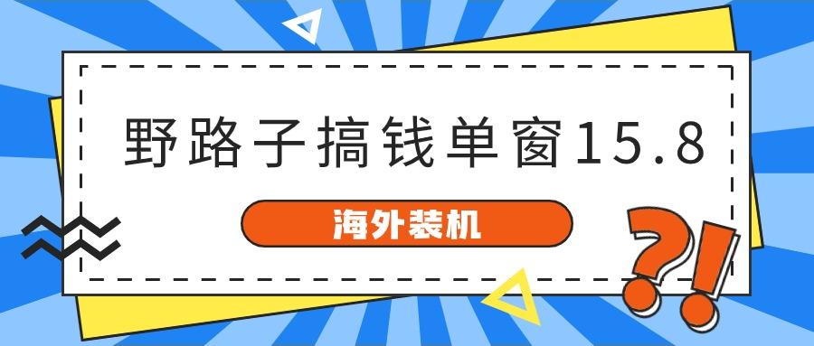 海外装机，野路子搞钱，单窗口15.8，亲测已变现10000+-一新网创