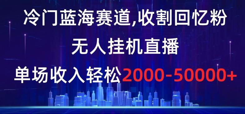 冷门蓝海赛道，收割回忆粉，无人挂机直播，单场收入轻松2000-5w+【揭秘】-一新网创