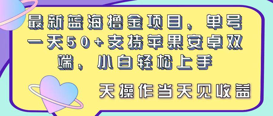 最新蓝海撸金项目，单号一天50+， 支持苹果安卓双端，小白轻松上手 当...-一新网创