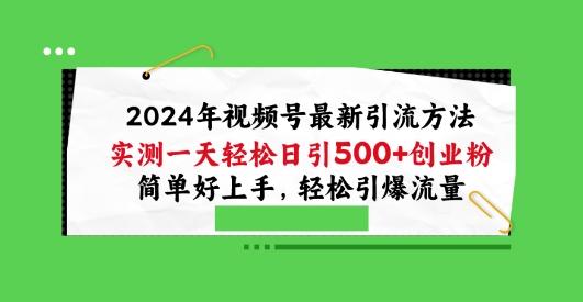 2024年视频号最新引流方法，实测一天轻松日引100+创业粉，简单好上手，轻松引爆流量【揭秘】-一新网创