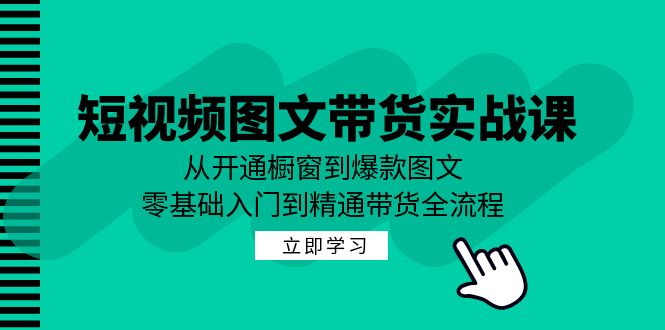 短视频图文带货实战课：从开通橱窗到爆款图文，零基础入门到精通带货-一新网创