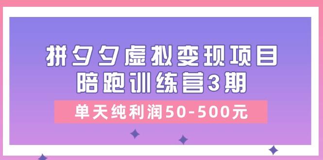 某收费培训《拼夕夕虚拟变现项目陪跑训练营3期》单天纯利润50-500元-一新网创