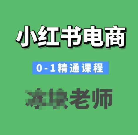 小红书电商0-1精通课程，小红书开店必学课程-一新网创