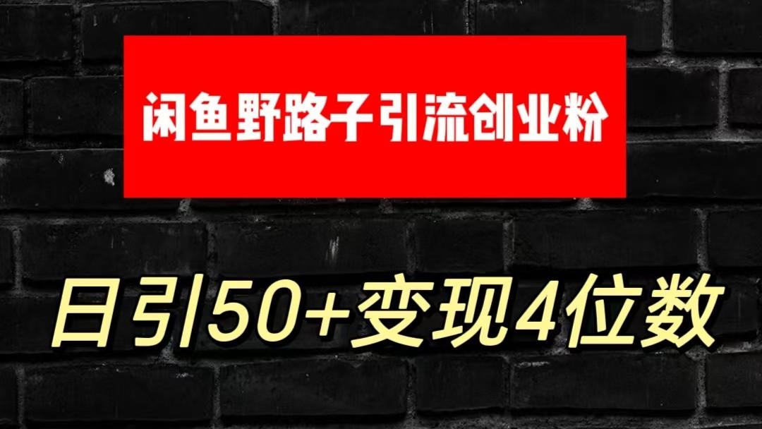大眼闲鱼野路子引流创业粉，日引50+单日变现四位数-一新网创