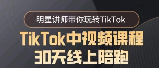 TikTok中视频课程30天线上陪跑，明星讲师带你玩转TikTok-一新网创