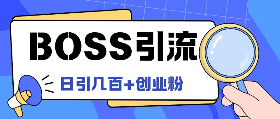 Boss直聘引流创业粉最新玩法日引100+创业粉【揭秘】-一新网创