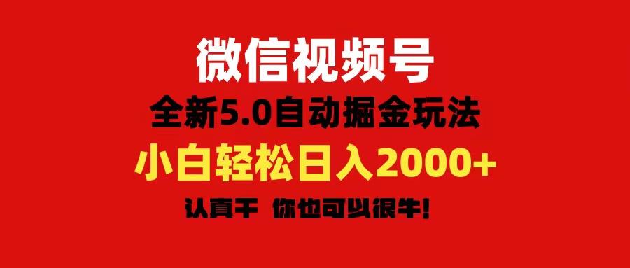 微信视频号变现，5.0全新自动掘金玩法，日入利润2000+有手就行-一新网创