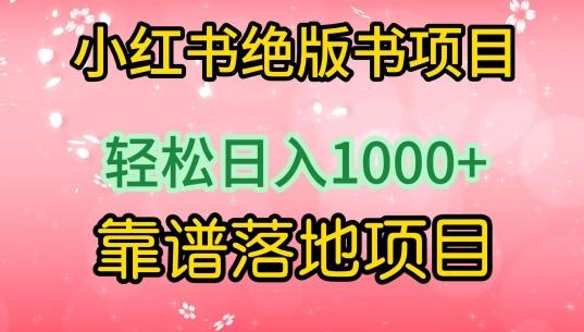 小红书绝版书项目，轻松日入1000+，靠谱落地项目【揭秘】-一新网创