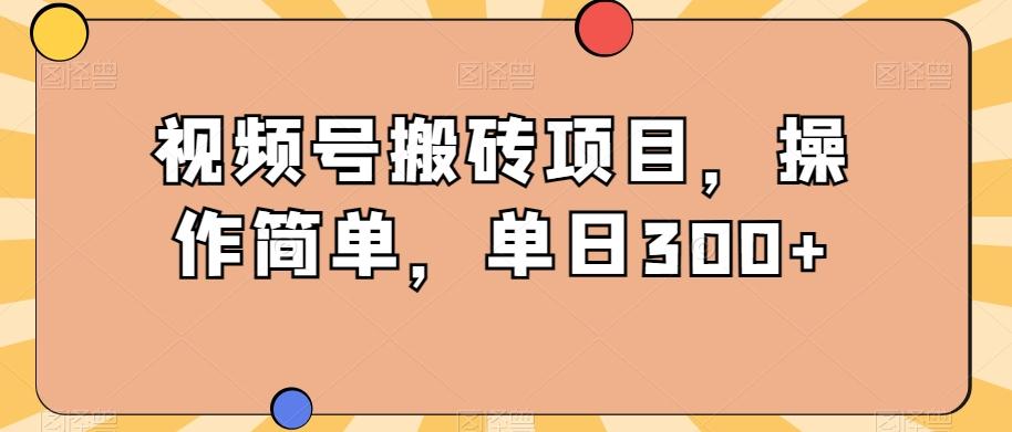 视频号搬砖项目，操作简单，单日300+-一新网创