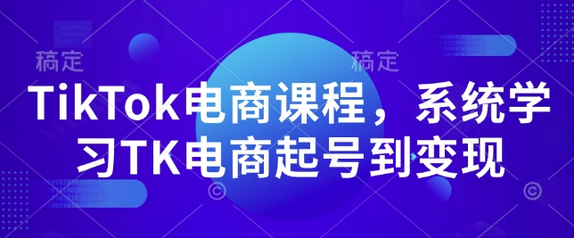 TikTok电商课程，​系统学习TK电商起号到变现-一新网创