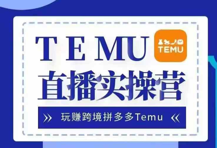 Temu直播实战营，玩赚跨境拼多多Temu，国内电商卷就出海赚美金-一新网创