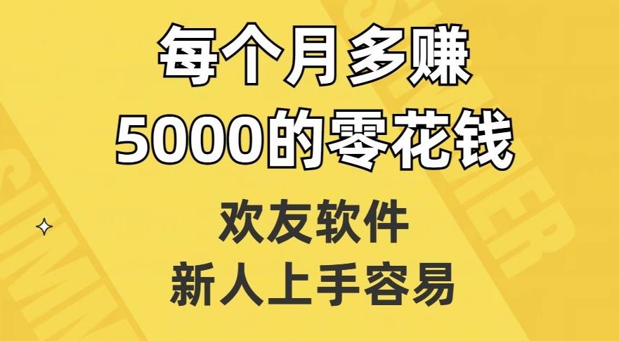 欢友软件，新人上手容易，每个月多赚5000的零花钱【揭秘】-一新网创