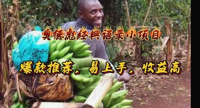 奥德彪经典语录小项目，爆款推荐，易上手，收益高-一新网创