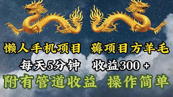 懒人手机项目，每天5分钟，每天收益300+，多种方式可扩大收益！-一新网创