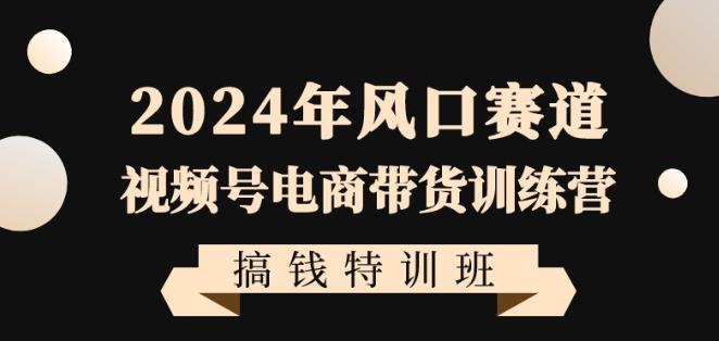 2024年风口赛道视频号电商带货训练营搞钱特训班，带领大家快速入局自媒体电商带货-一新网创