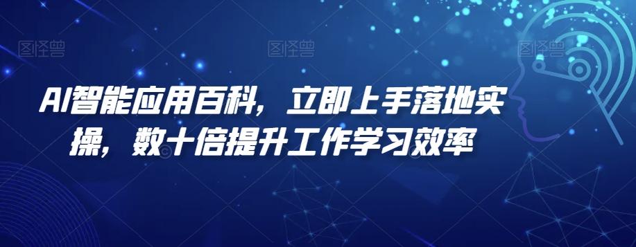 AI智能应用百科，​立即上手落地实操，数十倍提升工作学习效率-一新网创