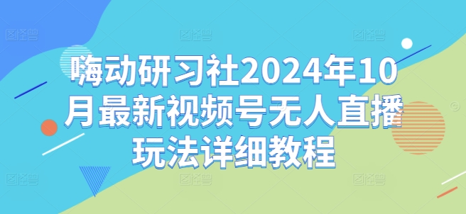 嗨动研习社2024年10月最新视频号无人直播玩法详细教程-一新网创