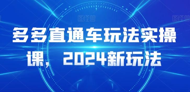 多多直通车玩法实操课，2024新玩法-一新网创