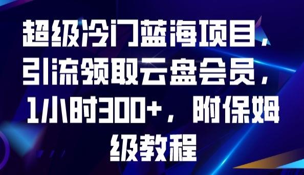 超级冷门蓝海项目，引流领取云盘会员，1小时300+，附保姆级教程-一新网创