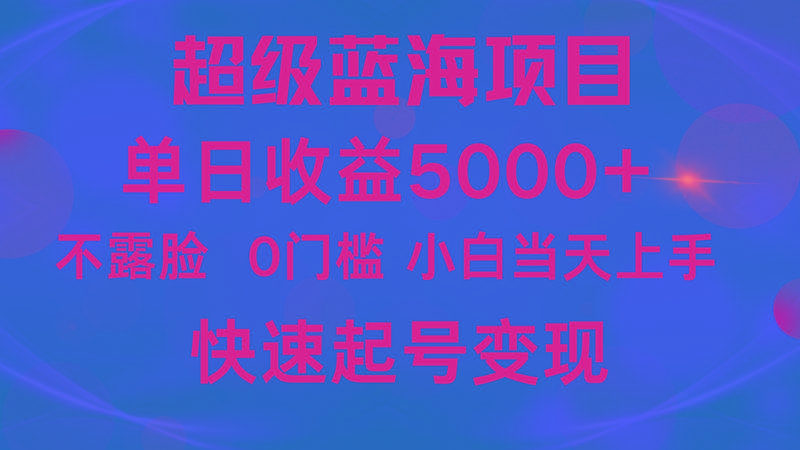 2024超级蓝海项目 单日收益5000+ 不露脸小游戏直播，小白当天上手，快手起号变现-一新网创