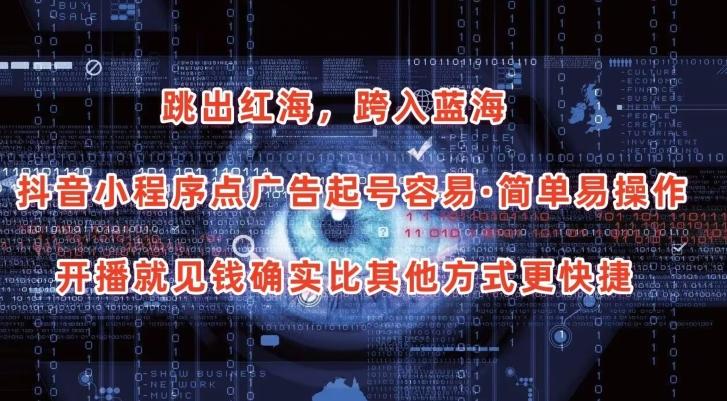 抖音小程序点广告项目，起号容易，简单易操作，开播就见有收益【揭秘】-一新网创