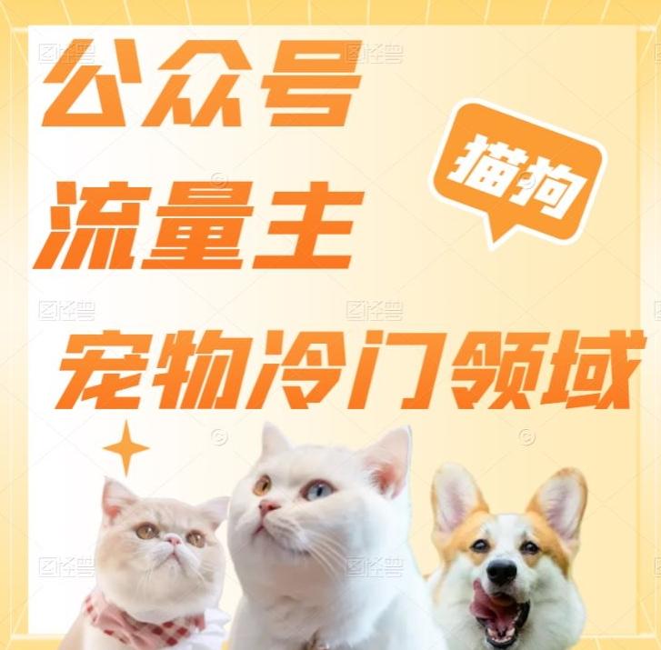 公众号流量主，萌宠冷门领域，单日收益2000+，简单暴力掘金，矩阵操作，无限放大收益！-一新网创