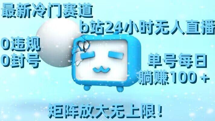 最新冷门赛道，b站24小时无人直播，0违规0封号，单号每日躺赚100＋，矩阵放大无上限【揭秘】-一新网创