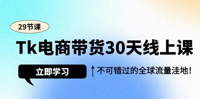 (9463期)Tk电商带货30天线上课，不可错过的全球流量洼地(29节课)-一新网创