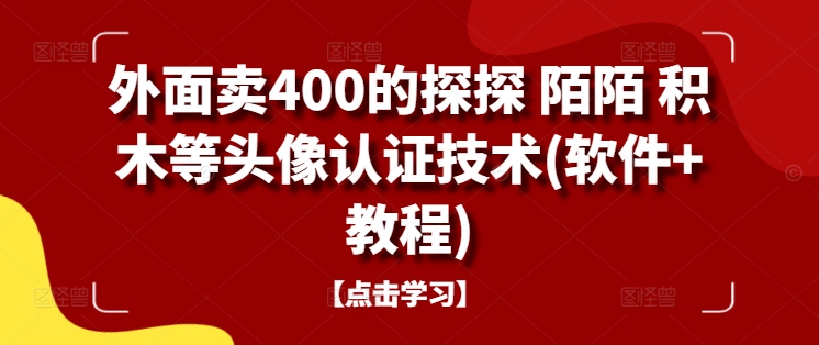 外面卖400的探探 陌陌 积木等头像认证技术(软件+教程)-一新网创