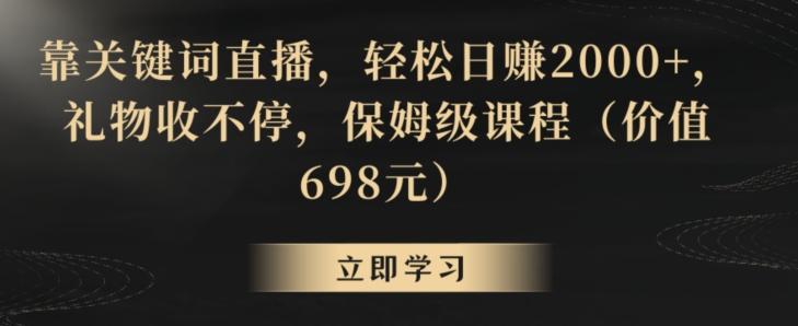 靠关键词直播，轻松日赚2000+，礼物收不停，保姆级课程(价值698元)【揭秘】-一新网创