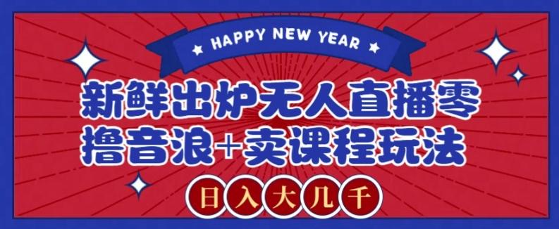 2024最新无人直播零撸音浪+卖课程玩法，日入大几千不是梦【揭秘】-一新网创