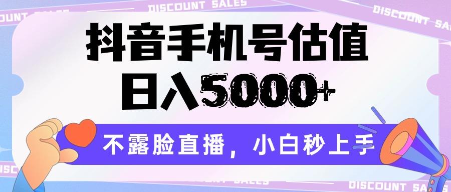 抖音手机号估值，日入5000+，不露脸直播，小白秒上手-一新网创