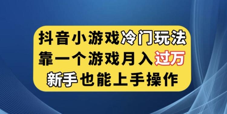 抖音小游戏冷门玩法，靠一个游戏月入过万，新手也能轻松上手【揭秘】-一新网创