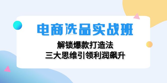 电商选品实战班：解锁爆款打造法，三大思维引领利润飙升-一新网创