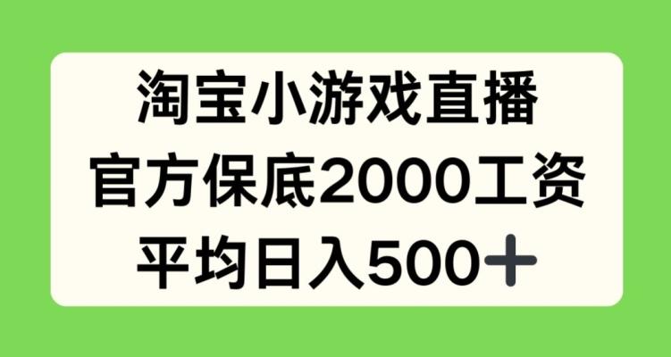 淘宝小游戏直播，官方保底2000工资，平均日入500+【揭秘】-一新网创