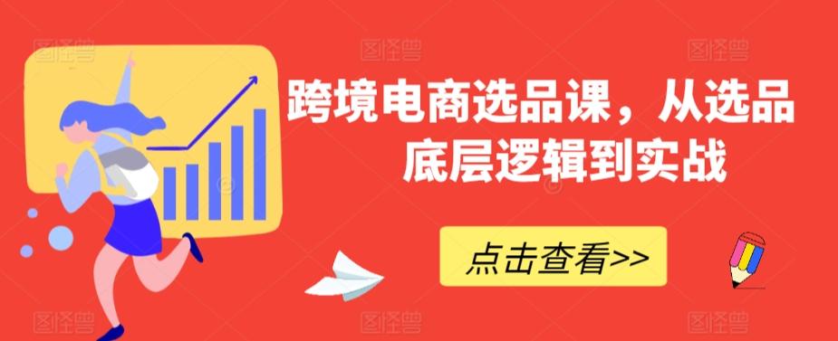 跨境电商选品课，从选品到底层逻辑到实战-一新网创