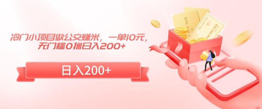 冷门小项目做公交赚米，一单10元，无门槛0撸日入200+【揭秘】-一新网创