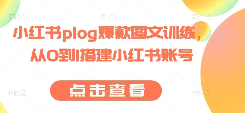 小红书plog爆款图文训练，从0到1搭建小红书账号-一新网创
