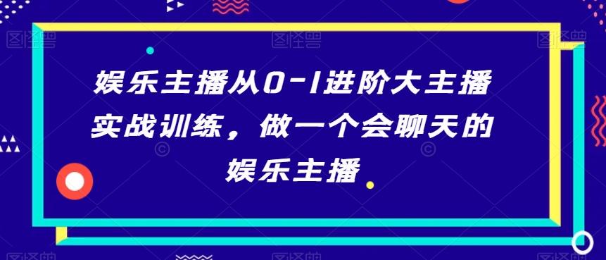 娱乐主播从0-1进阶大主播实战训练，做一个会聊天的娱乐主播-一新网创